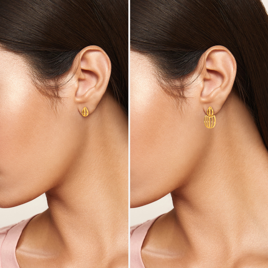 Poofy Bubble Gold Earrings