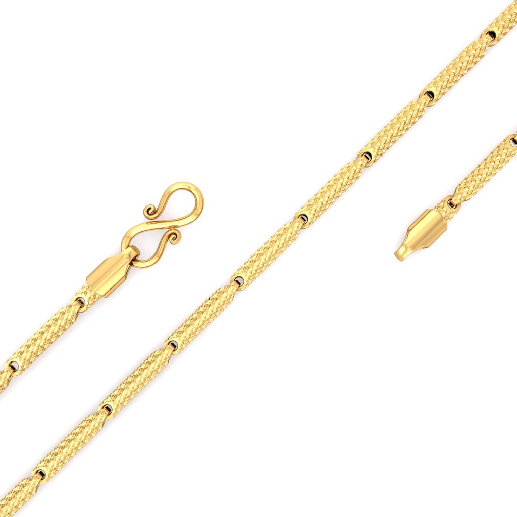 22k Shimmer cylinderical chain Gold Chains