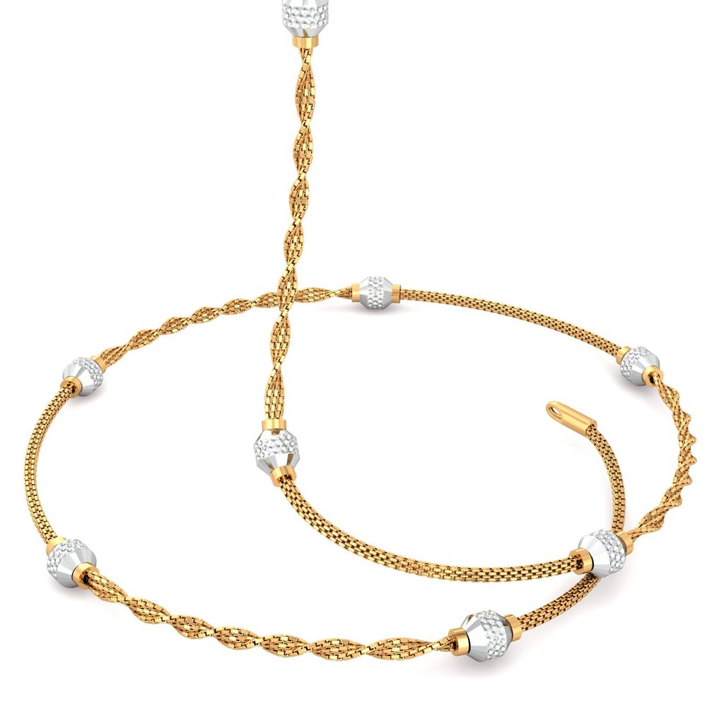 22k twisted snake chain with beads Gold Chains