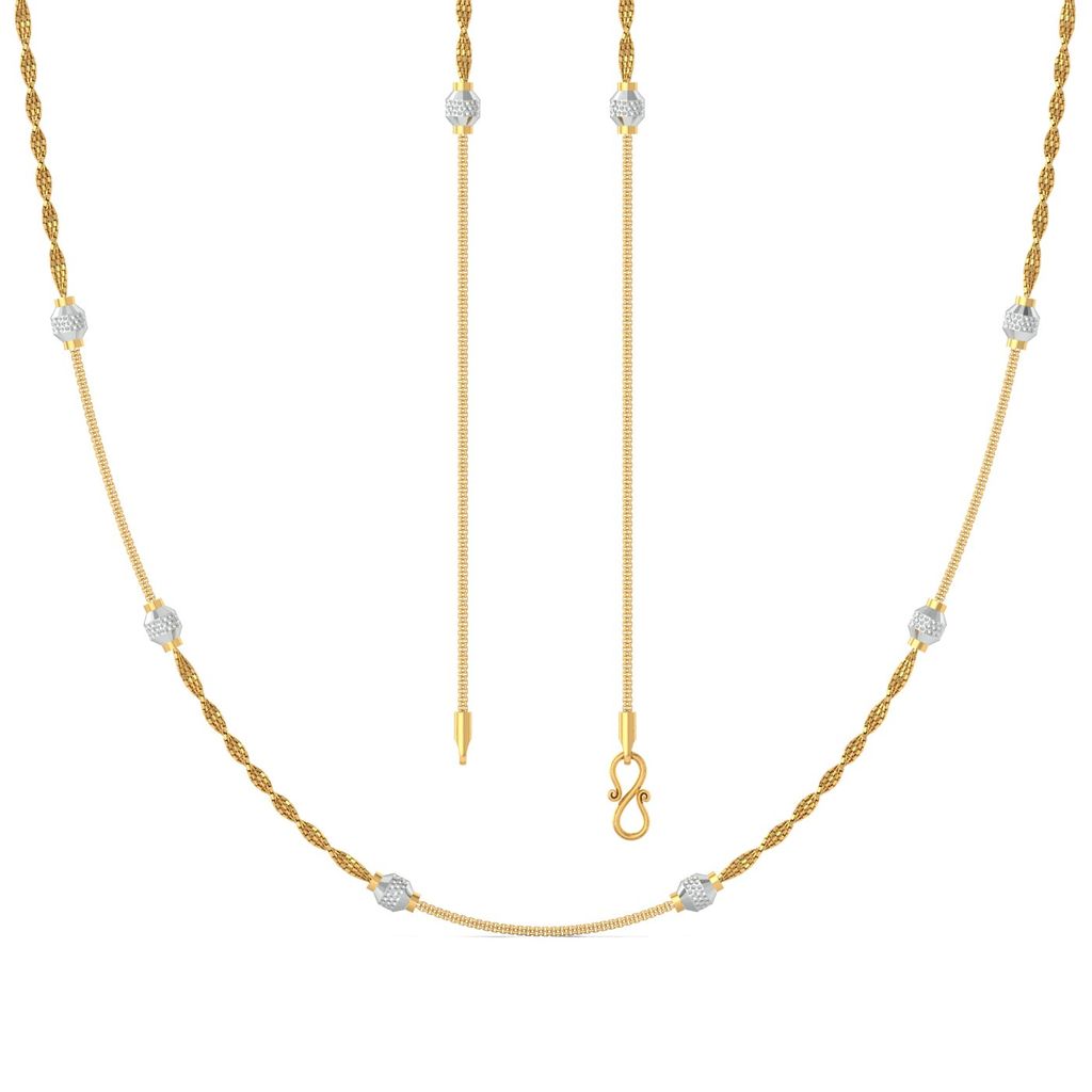22k twisted snake chain with beads Gold Chains