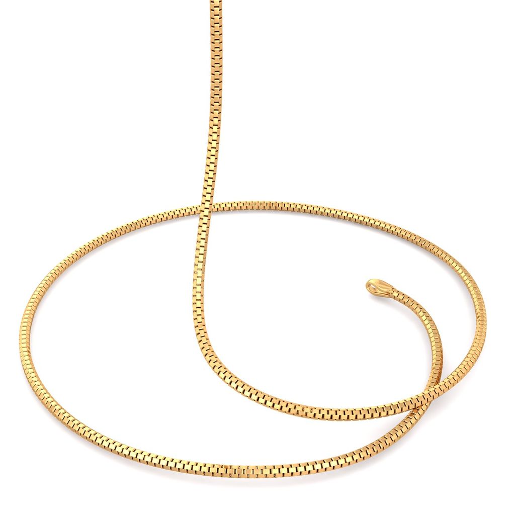 22kt Cylindrical box chain Gold Chains