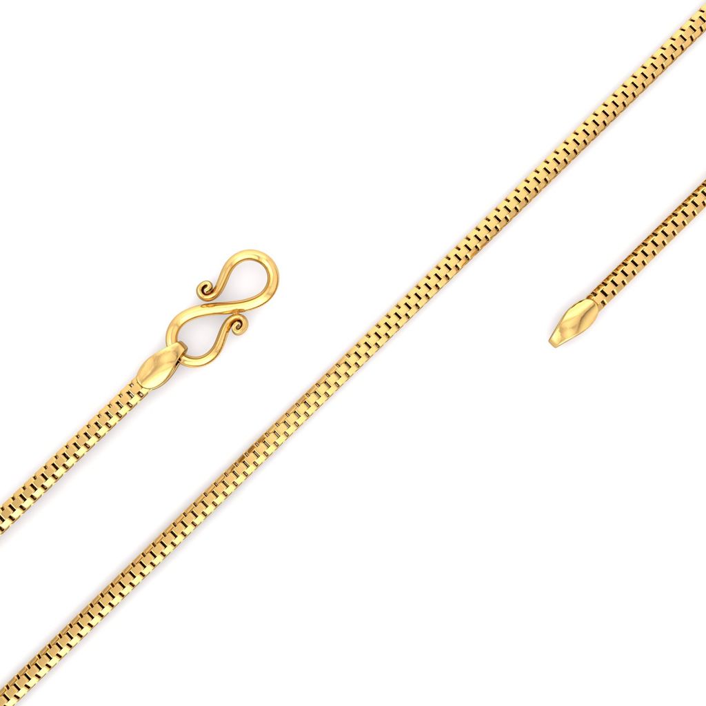 22kt Cylindrical box chain Gold Chains