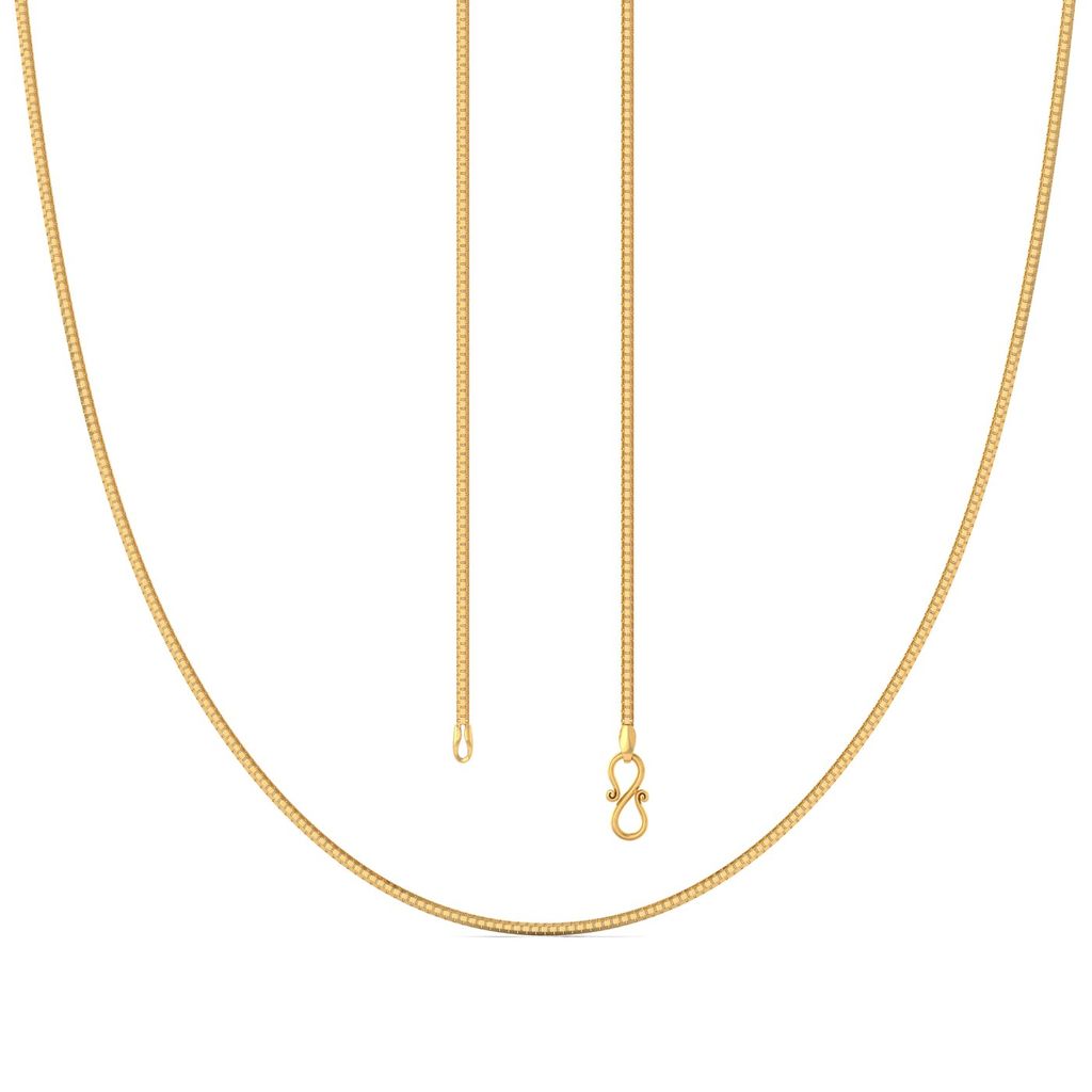 22kt Cylindrical box chain Gold Chains