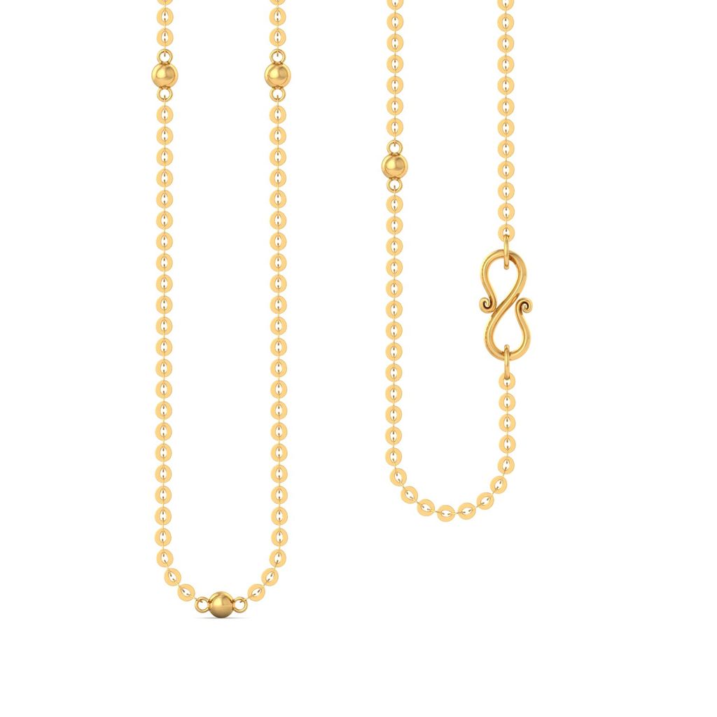 22k Round anchor chain with balls Gold Chains