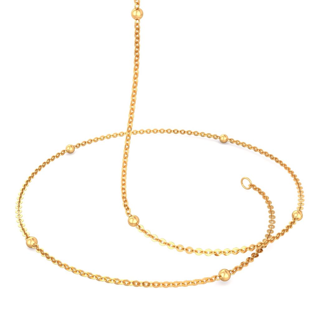 22k Round anchor chain with balls Gold Chains
