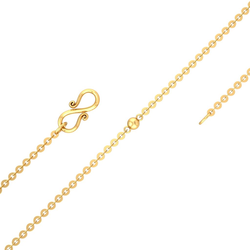 22k Round anchor chain with balls Gold Chains