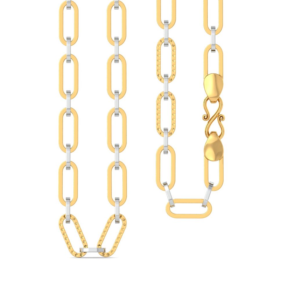 22kt Interlocked Rhodium Plated Oval Link Chain Gold Chains