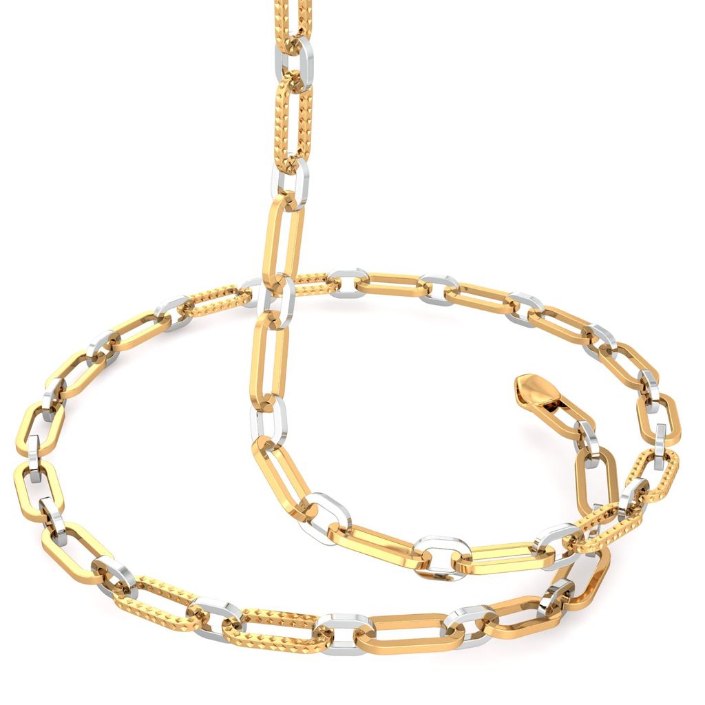22kt Interlocked Rhodium Plated Oval Link Chain Gold Chains