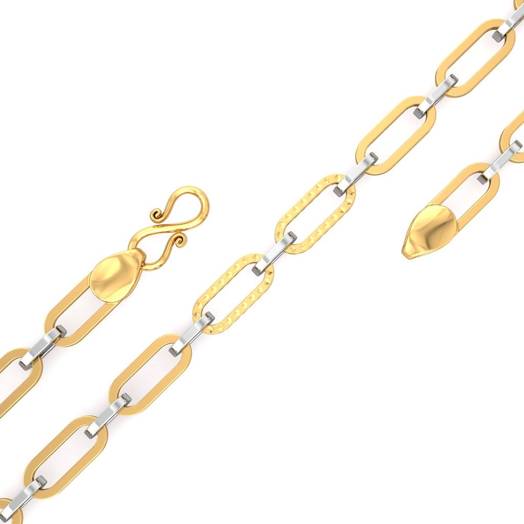 22kt Interlocked Rhodium Plated Oval Link Chain Gold Chains
