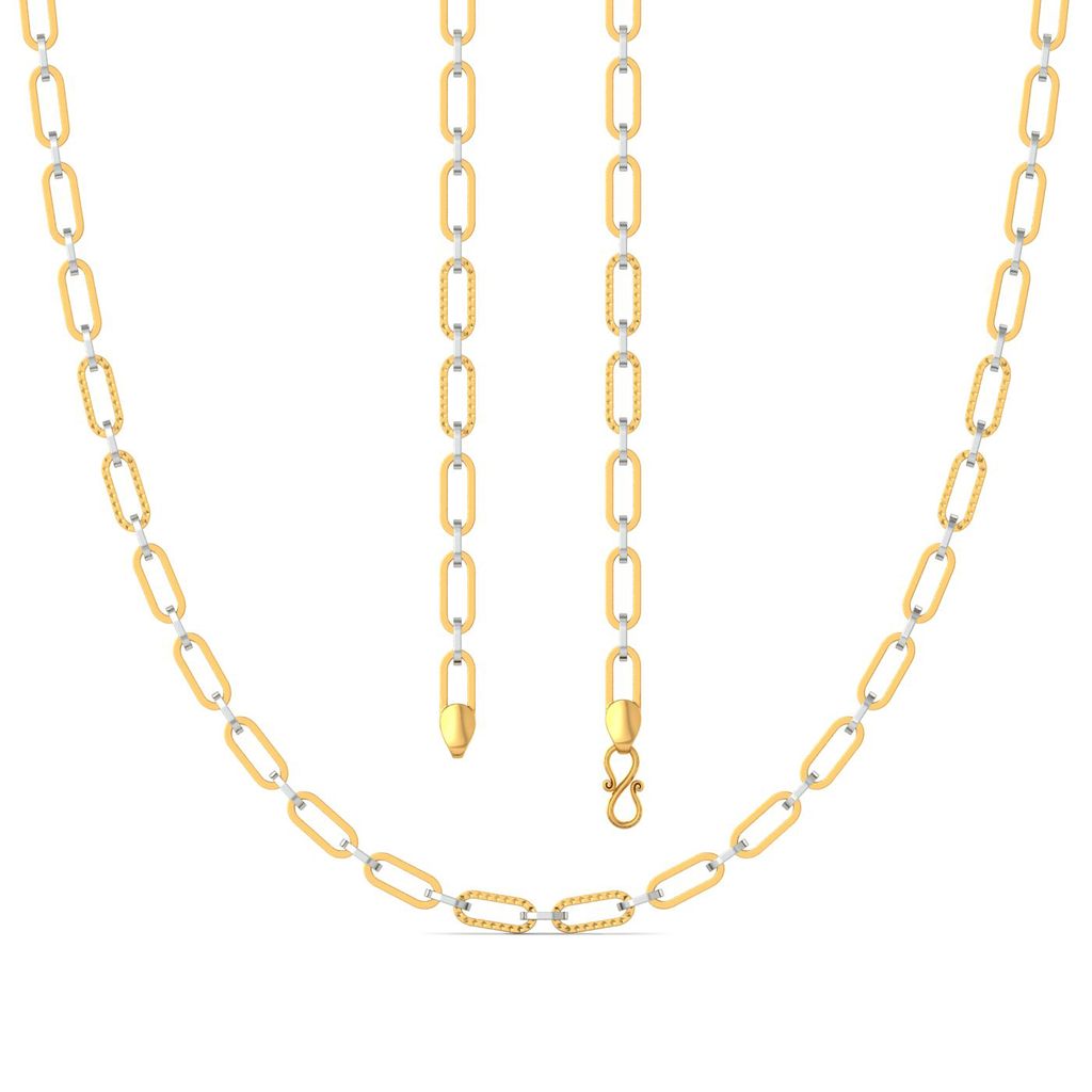 22kt Interlocked Rhodium Plated Oval Link Chain Gold Chains