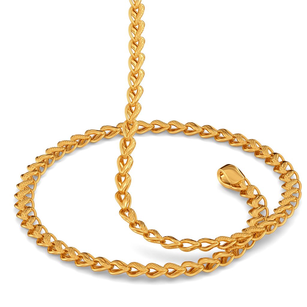 22kt Textured Swirl Motif Chain Gold Chains