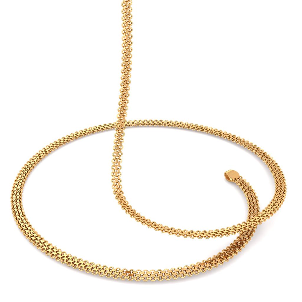 22kt Flat Three Strand Cable Chain Gold Chains