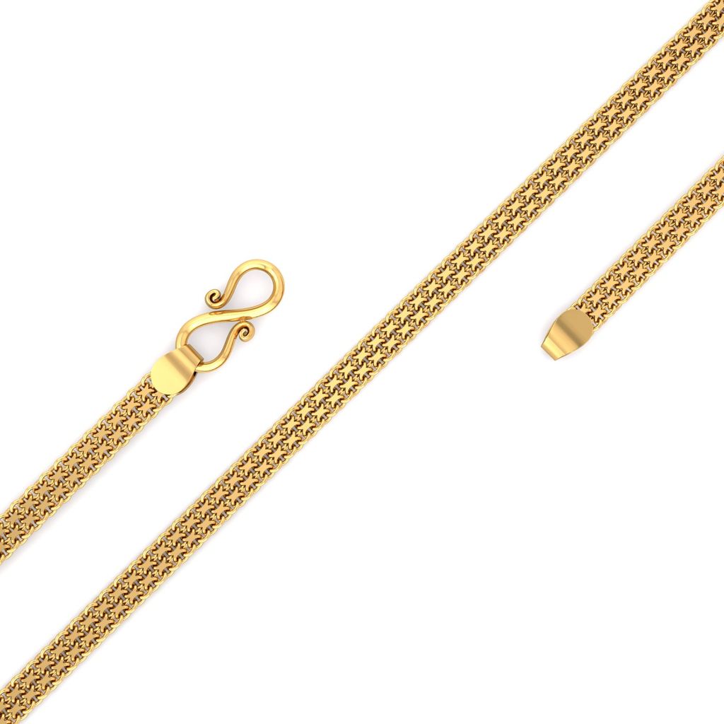 22kt Flat Three Strand Cable Chain Gold Chains