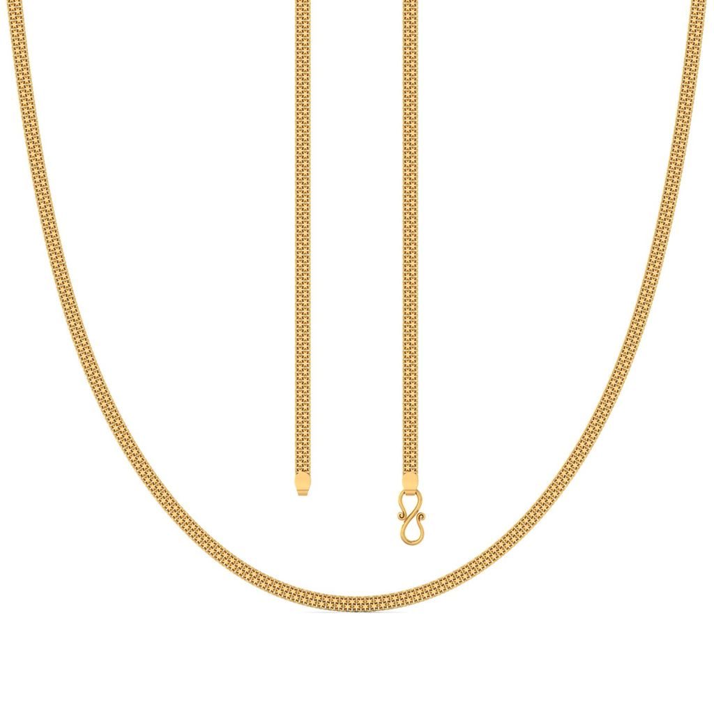 22kt Flat Three Strand Cable Chain Gold Chains