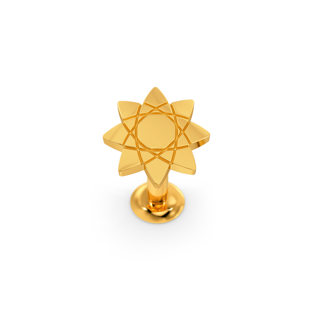 Ornate Atoms Gold Nose Pins