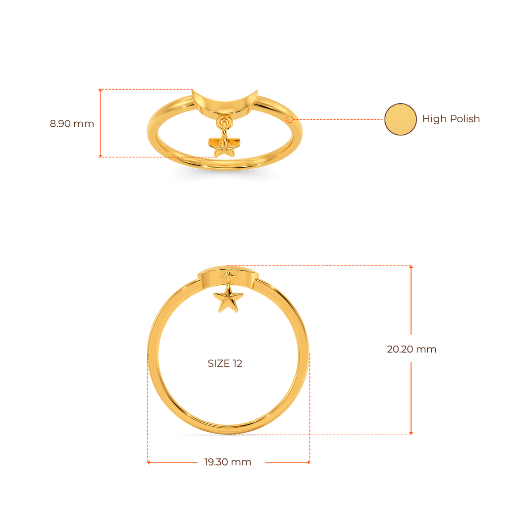 Twinkly Crescends Gold Rings image