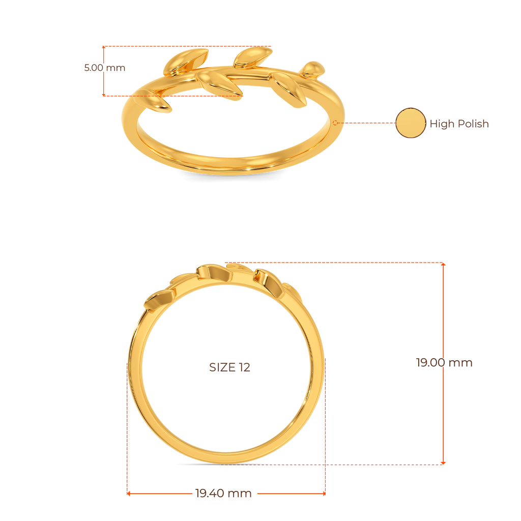 Leaf Bling Gold Rings image