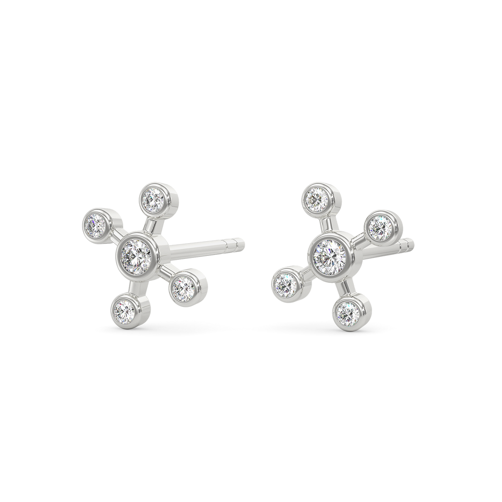 Bedazzled Five Diamond Earrings