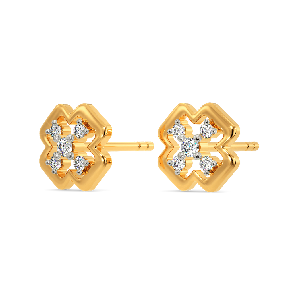 Cross Over Diamond Earrings