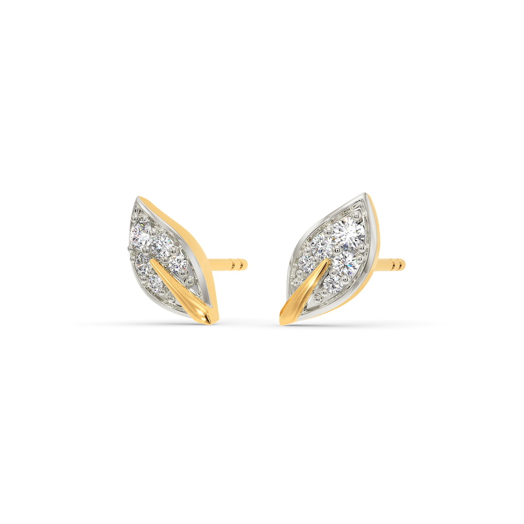 Leaf Crusted Diamond Earrings