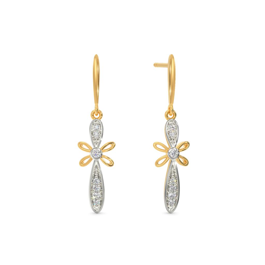 Floral Bowed Diamond Earrings