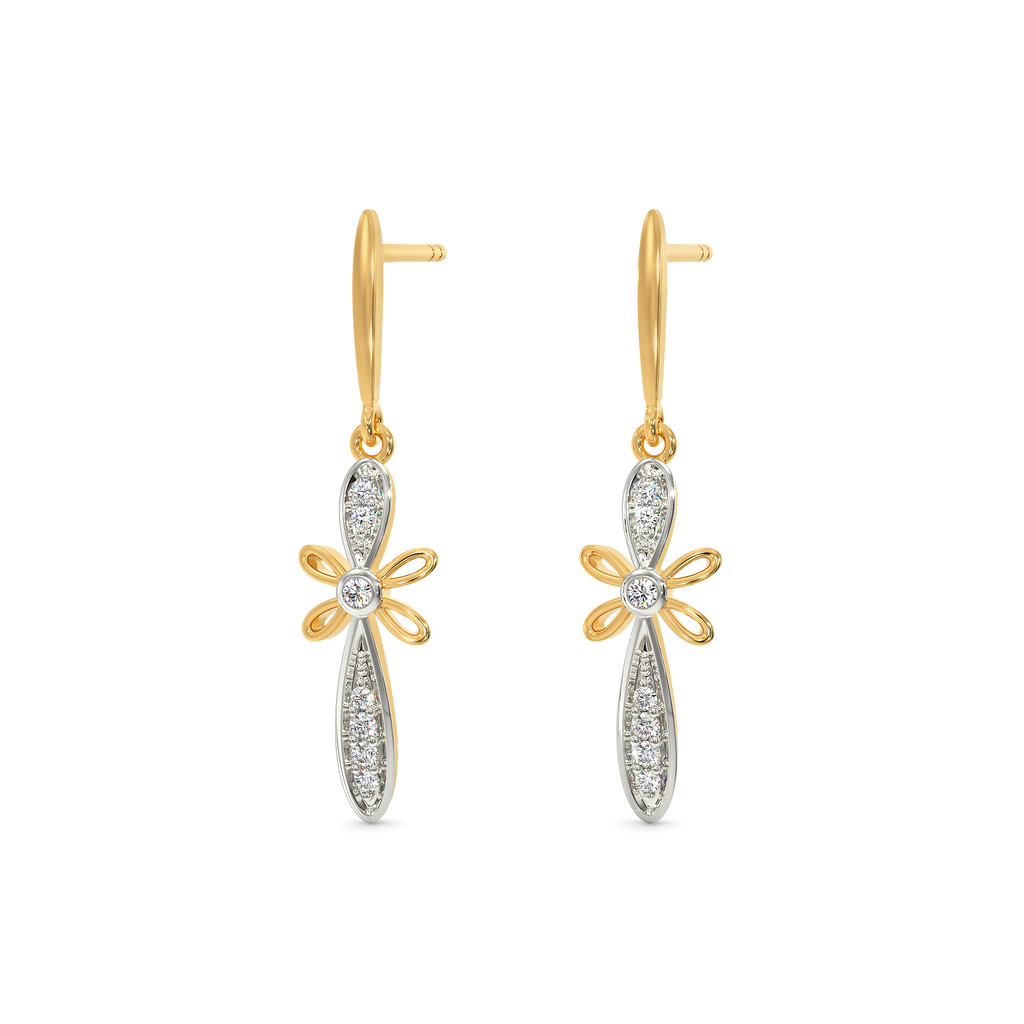 Floral Bowed Diamond Earrings