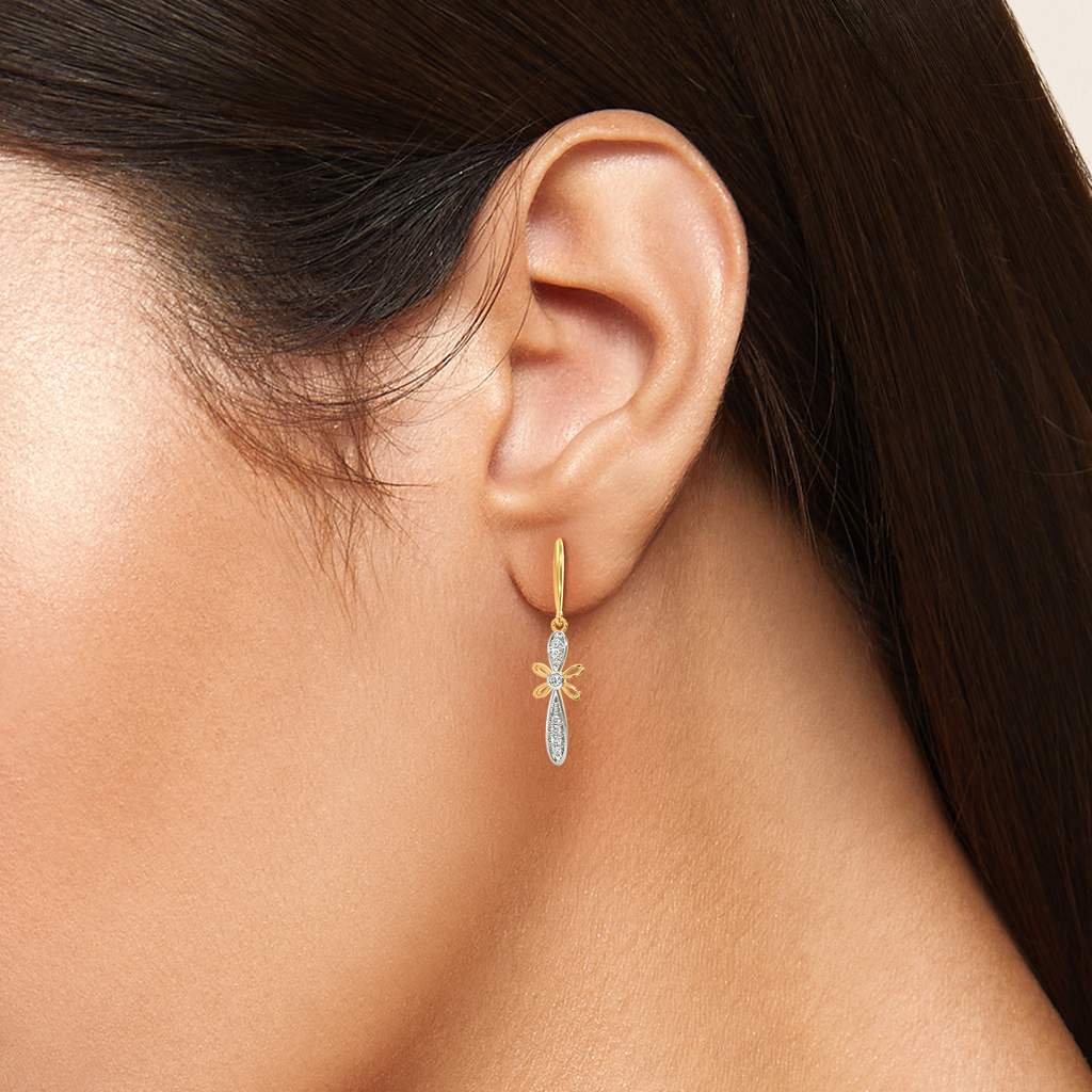 Floral Bowed Diamond Earrings