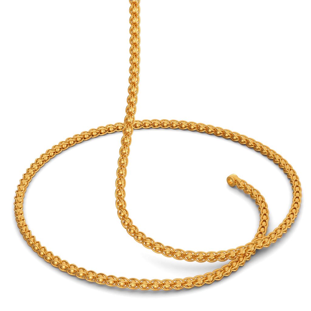 22kt Caged Bead Link Chain Gold Chains