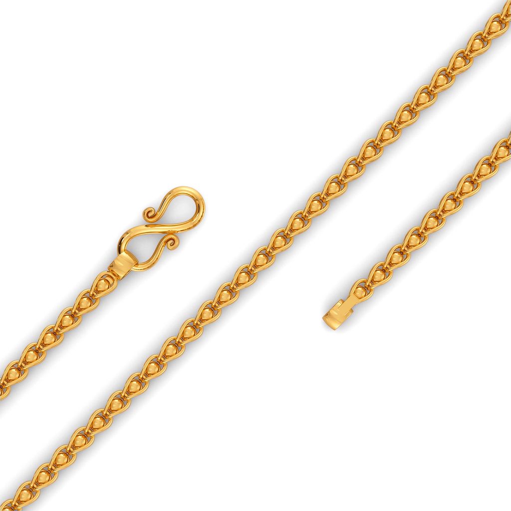 22kt Caged Bead Link Chain Gold Chains