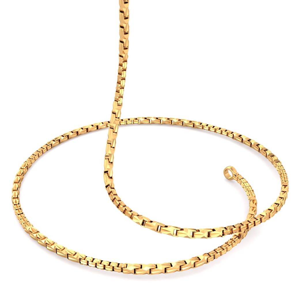 22kt Multi-Faceted Single Link Chain Gold Chains