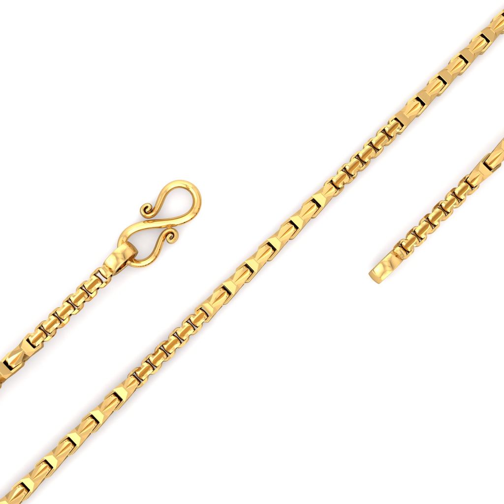 22kt Multi-Faceted Single Link Chain Gold Chains