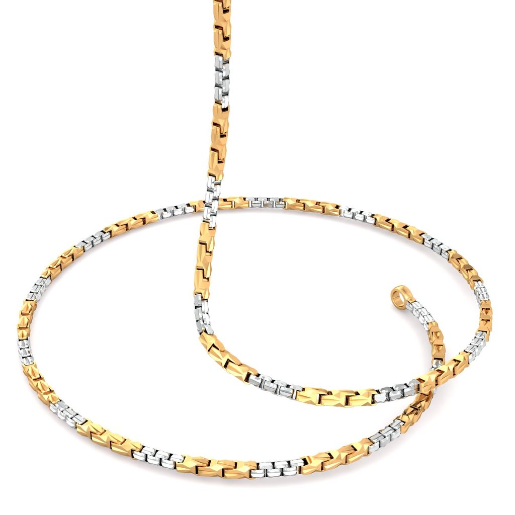 22kt Dual Tone Wheat Link Chain Gold Chains