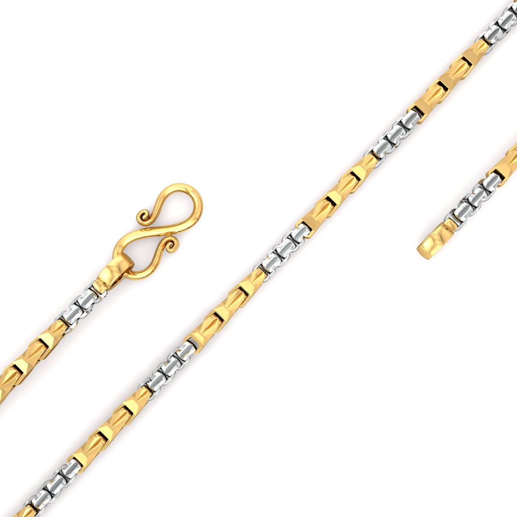 22kt Dual Tone Wheat Link Chain Gold Chains