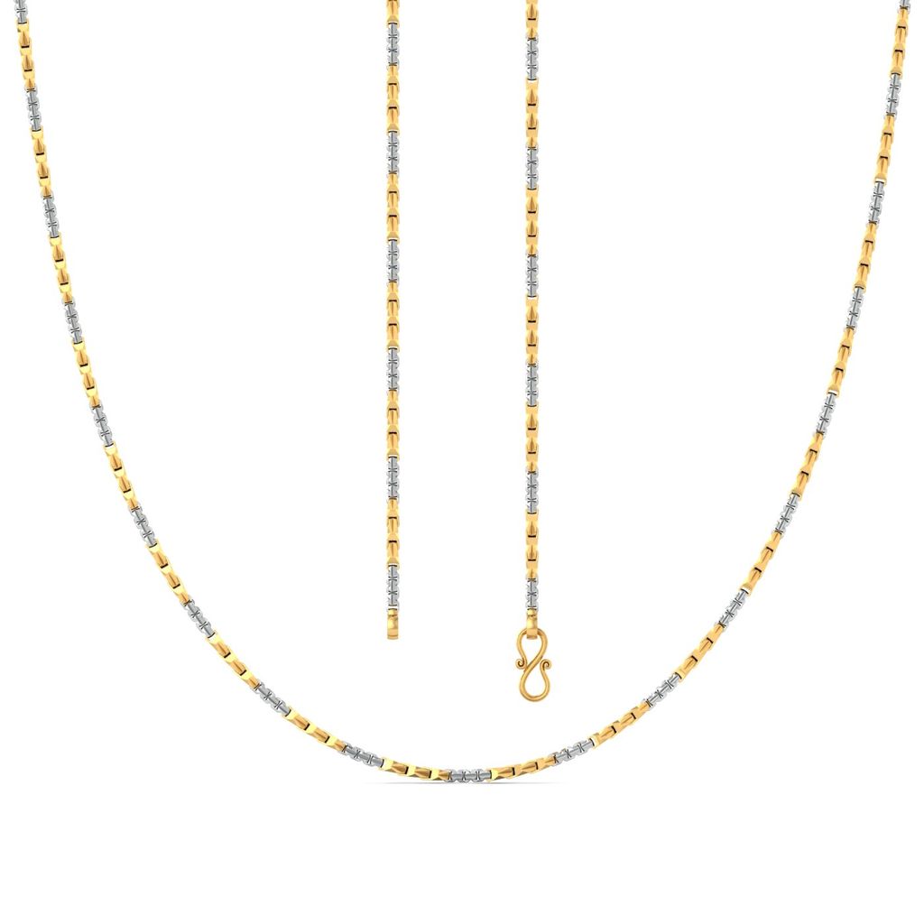22kt Dual Tone Wheat Link Chain Gold Chains