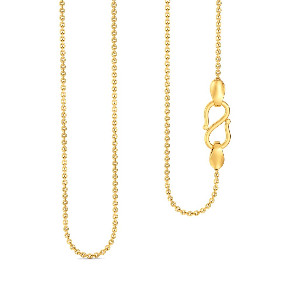 18kt Small Round Anchor Chain Gold Chains