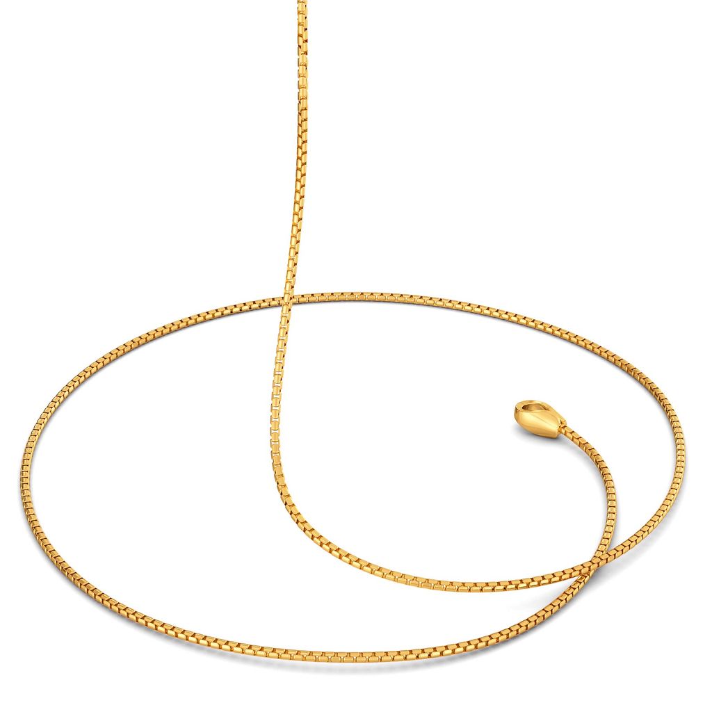 18kt Round Boxy Chain Gold Chains