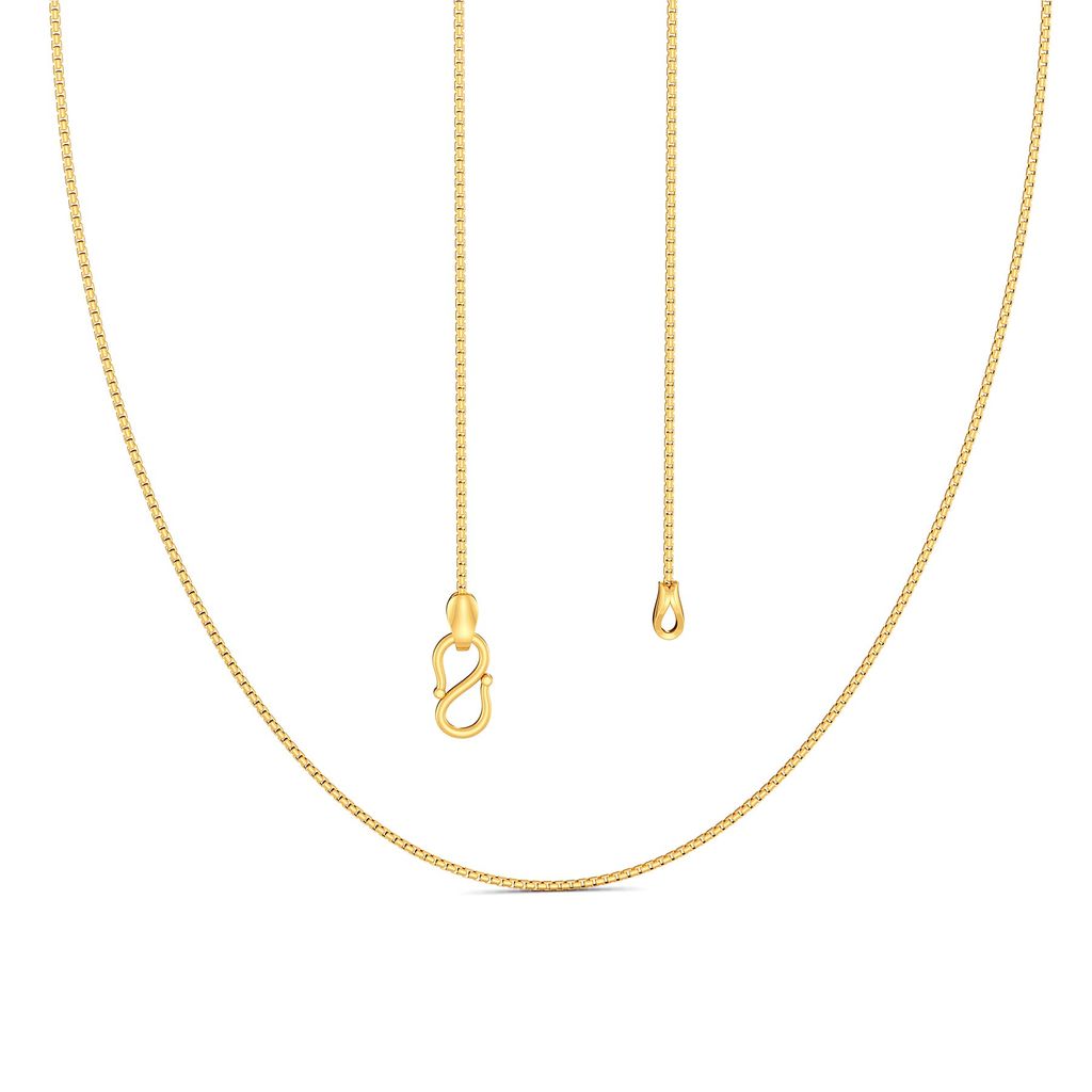 18kt Round Boxy Chain Gold Chains