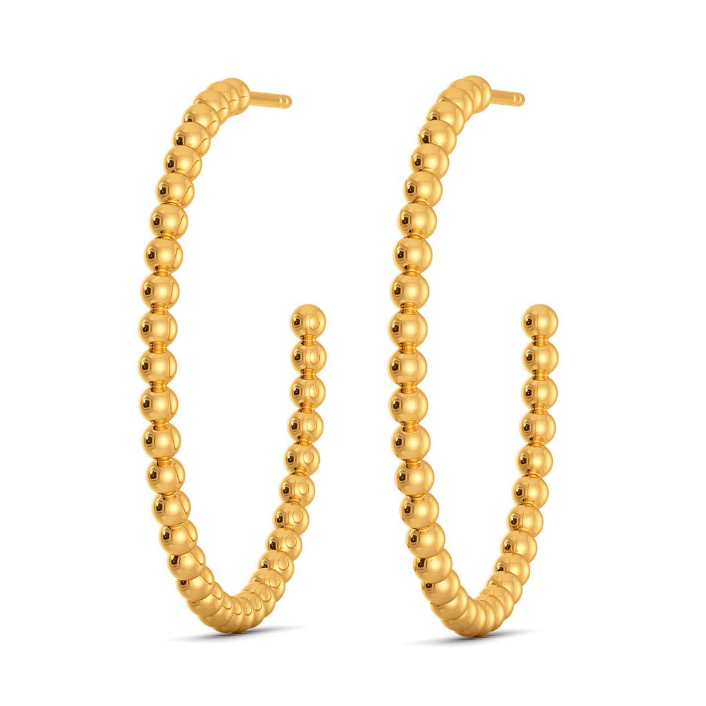 Bead Drop Gold Earrings