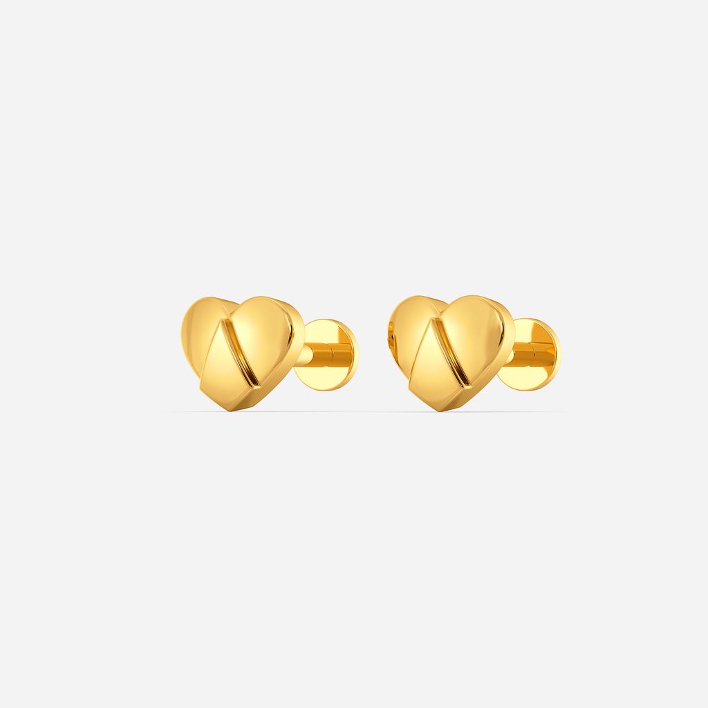 Hearty Grooves Gold Earrings