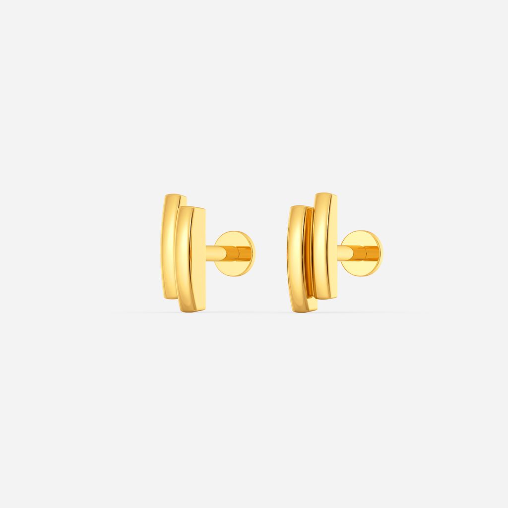 Twin Tide Gold Earrings