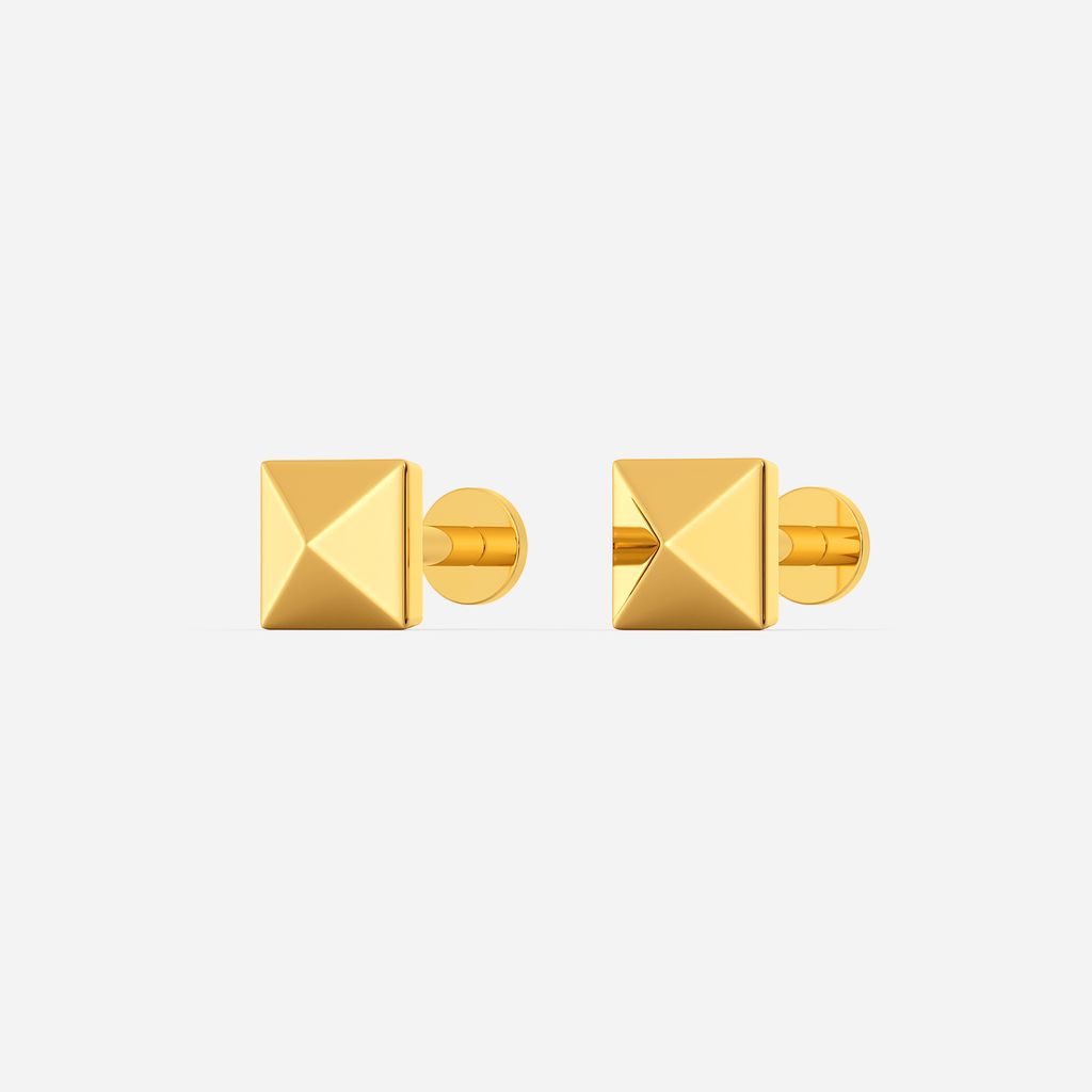 Pretty Pyramids Gold Earrings