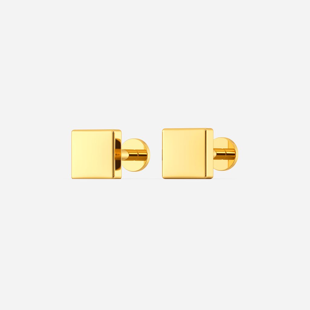 Tripping Squares Gold Earrings