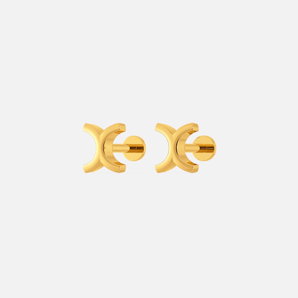 Groovey Patterns Gold Earrings