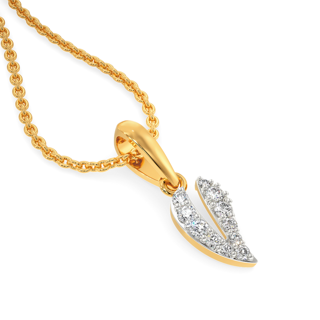 Leaf Charm Diamond Pendants