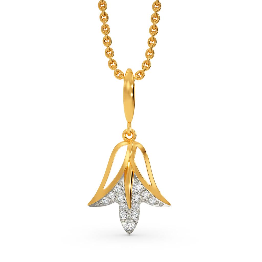 Upside-Down Bloom Diamond Pendants