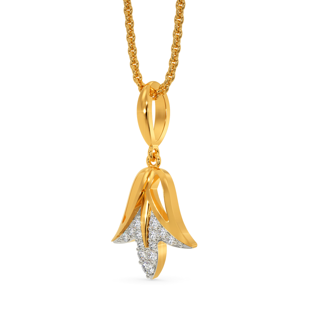 Upside-Down Bloom Diamond Pendants