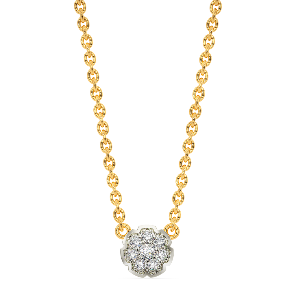 Sphered In Tri Diamond Necklaces
