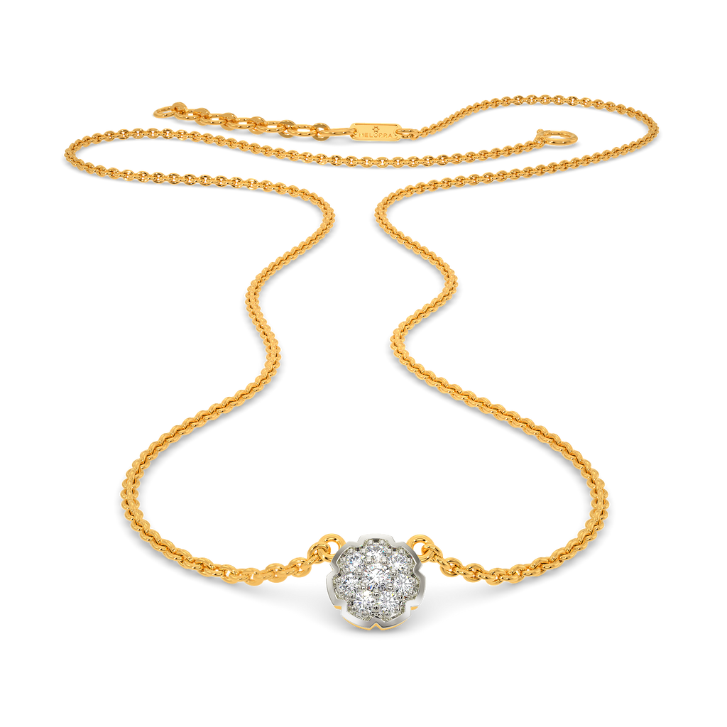 Sphered In Tri Diamond Necklaces