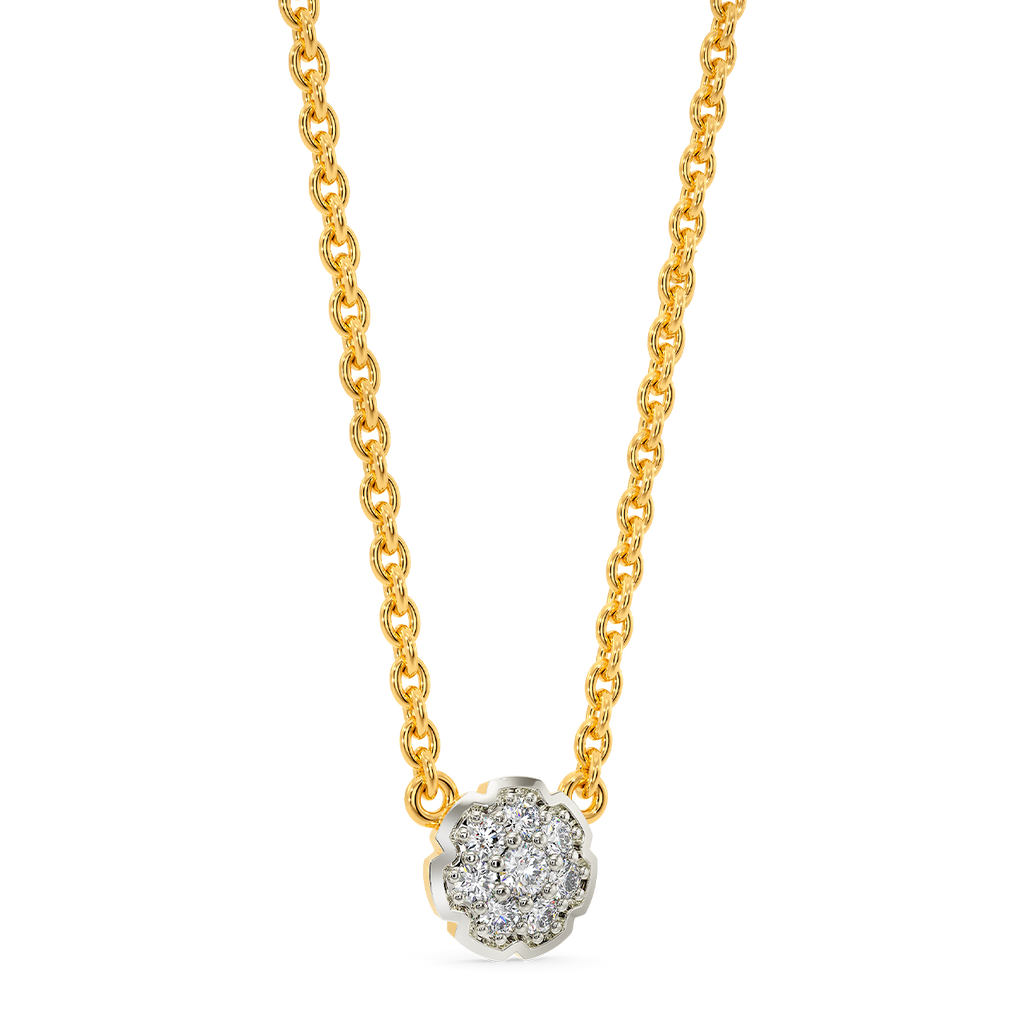 Sphered In Tri Diamond Necklaces