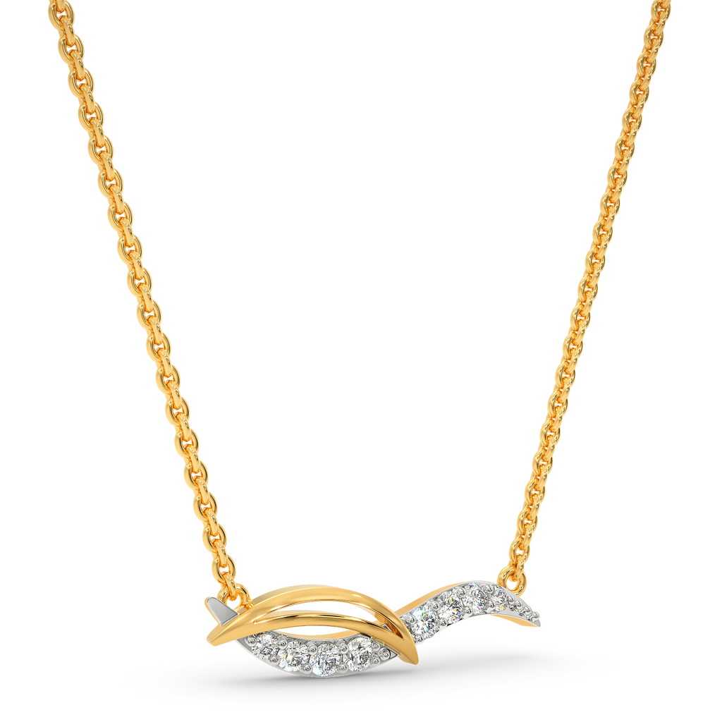 Curvy In Prongs Diamond Necklaces